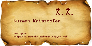Kuzman Krisztofer névjegykártya